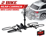 2 E Bike Rack Electric Bicycle Carrier Hitch Rear Platform for Car SUV Foldable