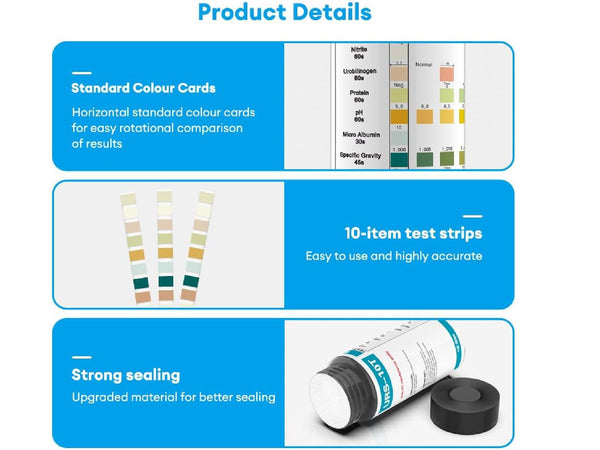 100 Urine Test Strips – 10 Parameter Health Check |