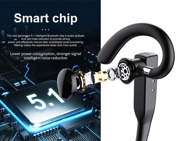 Bluetooth Headset Dual Mic Noise Cancelling Earpiece Hands