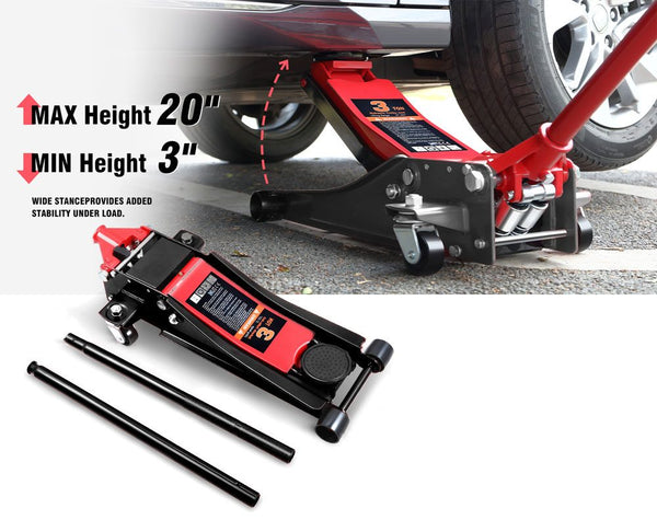 Super Low Profile Hydraulic Trolley Floor Jack 3Ton
