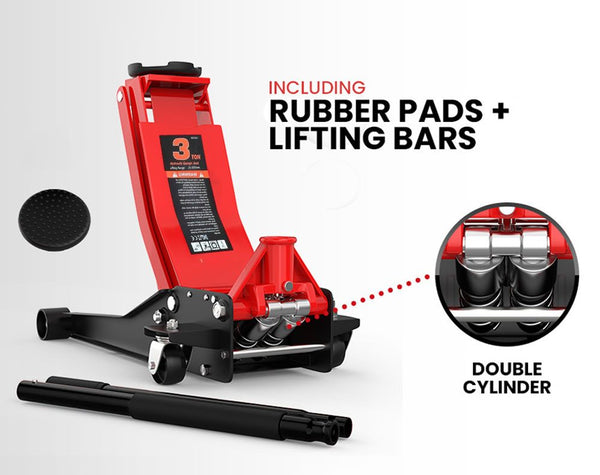 Super Low Profile Hydraulic Trolley Floor Jack 3Ton