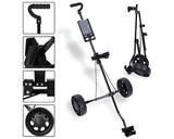 Foldable Golf Trundler Cart Push Pull Trolley with Wheels Portable Caddy