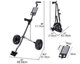 Foldable Golf Trundler Cart Push Pull Trolley with Wheels Portable Caddy