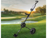 Foldable Golf Trundler Cart Push Pull Trolley with Wheels Portable Caddy