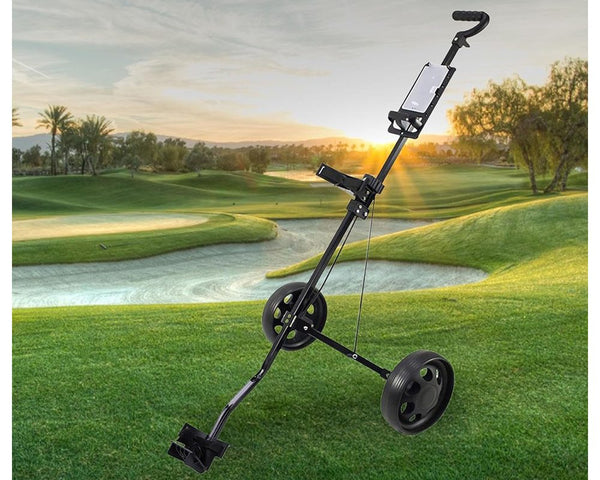 Foldable Golf Trundler Cart Push Pull Trolley with Wheels Portable Caddy
