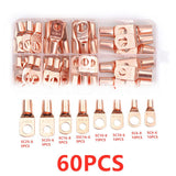 60 x Copper Ring Lug Terminal Battery Wire Bare Cable Crimp Connector SC