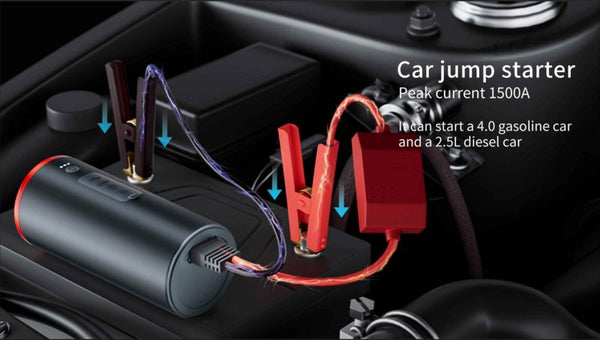Car Jump Starter Power Bank Tire Inflator Pump Vacuum Cleaner Car Washer