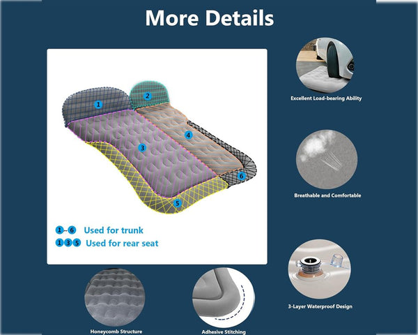 Car Mattress Air Bed with Pump & Pillow