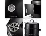 3 In 1 Barrel Charcoal Smoker BBQ Grill with Chimney - 3 Tier BBQ Smoker