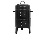 3 In 1 Barrel Charcoal Smoker BBQ Grill with Chimney - 3 Tier BBQ Smoker