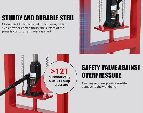 Hydraulic Shop Press 12 Ton Hydraulic Workshop Press