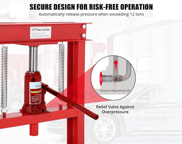 Hydraulic Shop Press 12 Ton Hydraulic Workshop Press