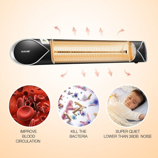 Infrared Heater Carbon Fibre 2000W Electric Patio Indoor Outdoor Strip Heater