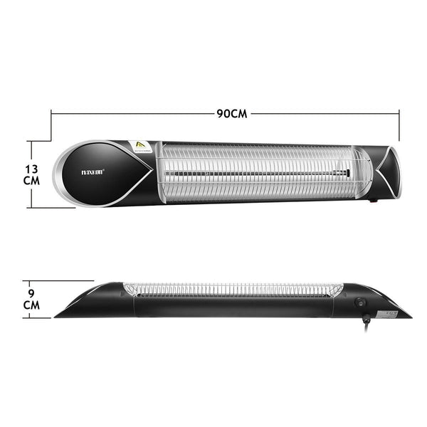 Infrared Heater Carbon Fibre 2000W Electric Patio Indoor Outdoor Strip Heater