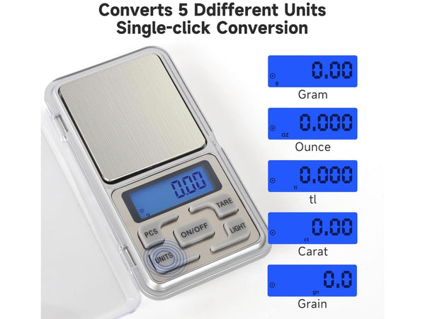 Precision Digital Pocket Scale 200g/0.01g with Batteries for Jewelry