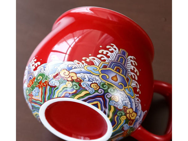 Ceramic Tea Mug Cup with Infuser and Lid