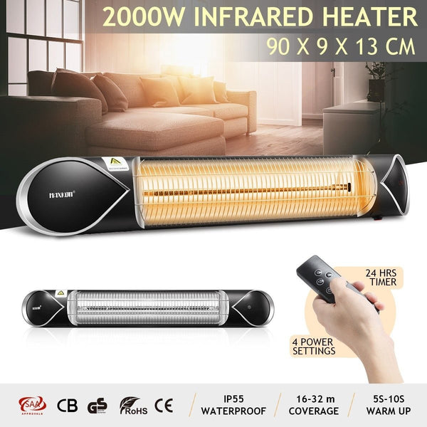 Infrared Heater Carbon Fibre 2000W Electric Patio Indoor Outdoor Strip Heater