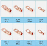 60 x Copper Ring Lug Terminal Battery Wire Bare Cable Crimp Connector SC
