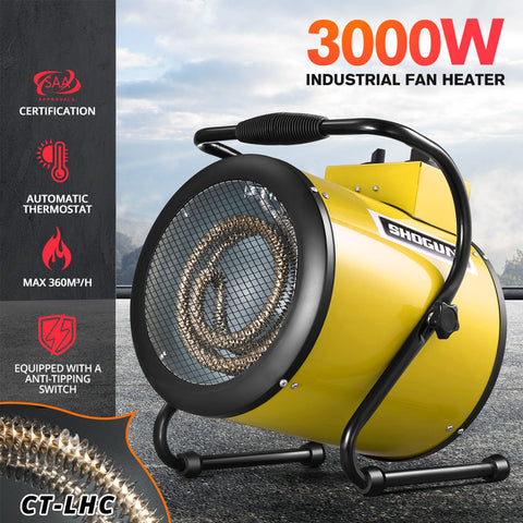 3000W Electric Fan Heater Industrial Portable Workshop For Room Carpet Dryer