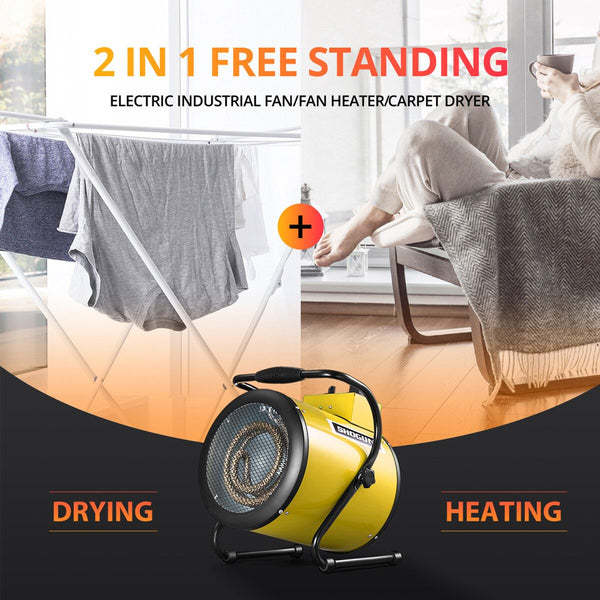3000W Electric Fan Heater Industrial Portable Workshop For Room Carpet Dryer