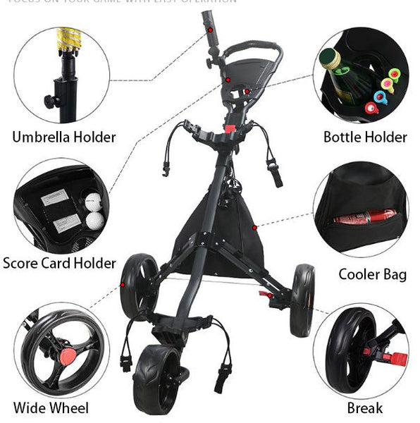 Golf Trundler 3 Wheel Umbrella Holder