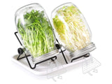 2-Pack Mason Jar Growing Sprouting Kit with Stainless Steel Mesh Lids and Stands