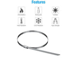 50pcs Stainless Steel Cable Ties