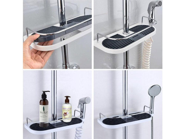 Bathroom Shower Rod Tray Storage Caddy