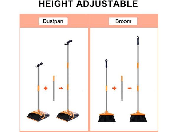 Adjustable Broom and Dustpan Set