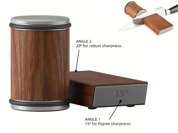 Magnetic Rolling Knife Sharpener - Diamond & Ceramic 15/20° Disc