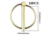 10pc M10 Tractor Lynch Pins - Carbon Steel Trailer Locking Set
