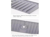 Silicone Kitchen Sink Faucet Splash Guard Mat - Grey 37x14cm