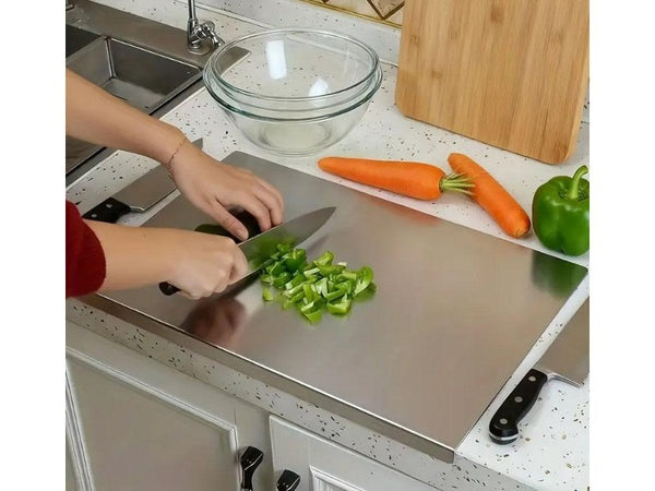 Stainless Steel Cutting Board with Lip Counter Edge Protector