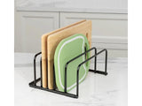 Black Carbon Steel Cutting Board Rack (Kitchen Countertop)