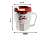 400ml SS304 Insulated Coffee Mug w/ Lid & Handle