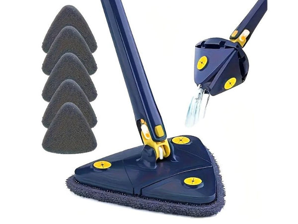 Telescopic Triangle Mop w/ 5 Pads & Auto-Squeeze