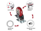 Caster Wheels, Swivel Caster Wheels 100mm 4pcs