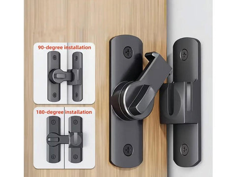 90/180 Degree Barn Door Lock - Zinc Alloy Sliding Gate Latch