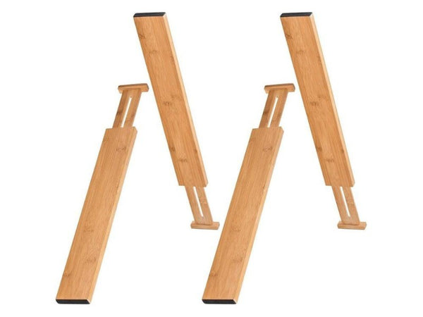 4pcs Drawer Divider Bamboo Adjustable Drawer Organizers