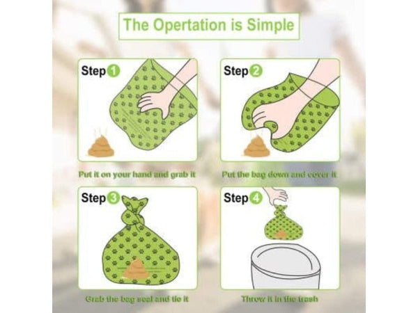 Lavender Scented Dog Poop Bags with Dispenser & Leash Clip