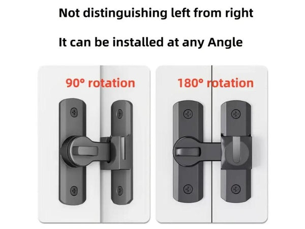 90/180 Degree Barn Door Lock - Zinc Alloy Sliding Gate Latch