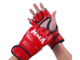 Professional PU Half-Finger Boxing & MMA Training Gloves (Red