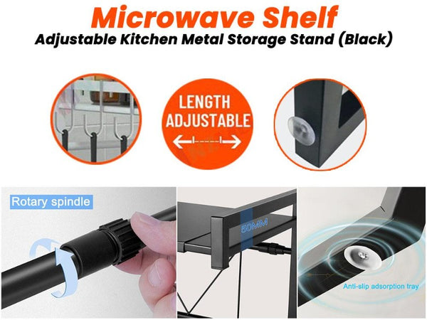 Microwave Oven Rack Kitchen Storage Shelf