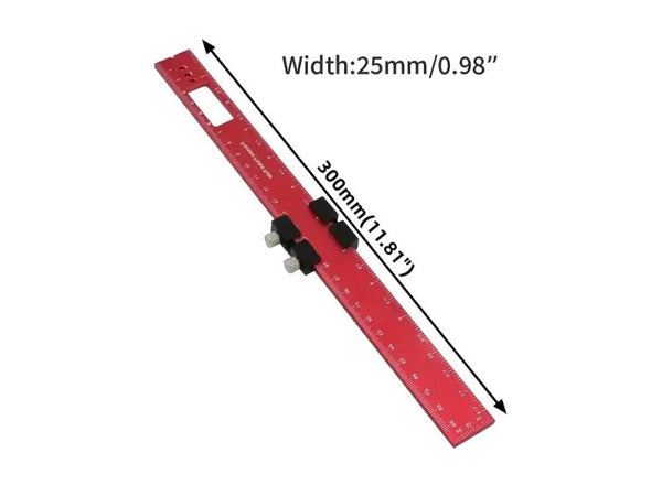 300MM Precision Woodworking Rule | Aluminum Slide Stop T-Square