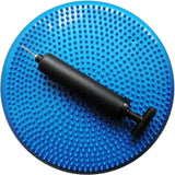 Inflated Wobble Cushion with Hand Pump, Air Stability Board (Extra Thick), Core Balance Disc for Adults, Sensory Wiggle Seat for Kids, Flexible Seating for All Age, 13.5in / 34cm Diameter
