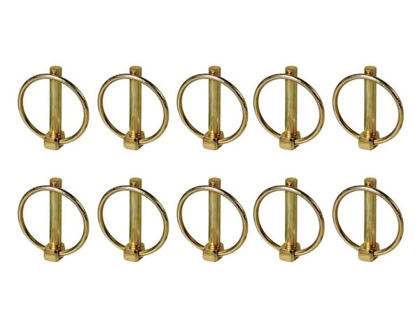10pc M10 Tractor Lynch Pins - Carbon Steel Trailer Locking Set
