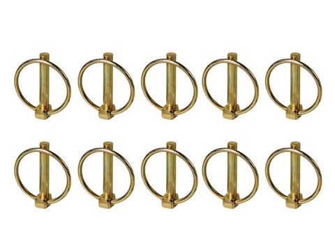 10pc M10 Tractor Lynch Pins - Carbon Steel Trailer Locking Set