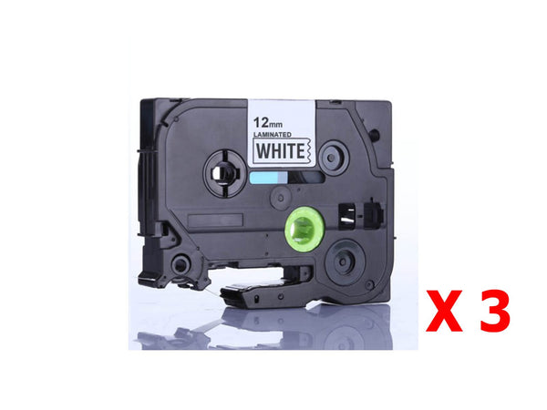 3 X Brother P-Touch TZ231 TZ2-231 Compatible Label Tape, Black on White