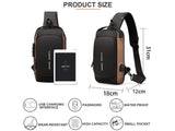 Anti-Theft Oxford Crossbody Bag with USB & Password Lock