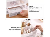 3-Tier Desktop Storage Box Clear Drawers Organizer White